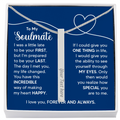 To My Soulmate Forever and Always 4-Sided Engraved Stick Necklace