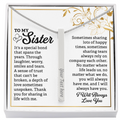 To My Sister Always Love You 4-Sided Engraved Stick Necklace