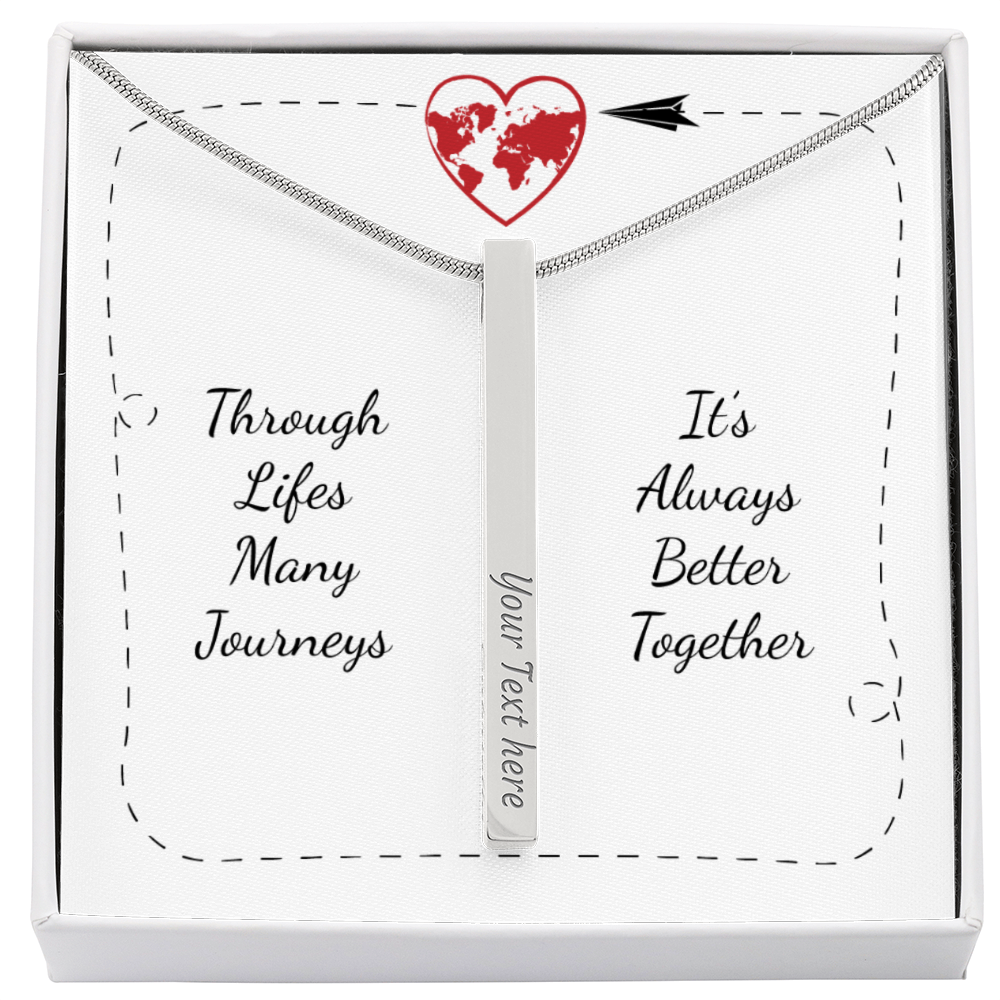 Always Better Together 4-Sided Engraved Stick Necklace