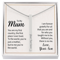 To My Mum You Are My World 4-Sided Engraved Stick Necklace