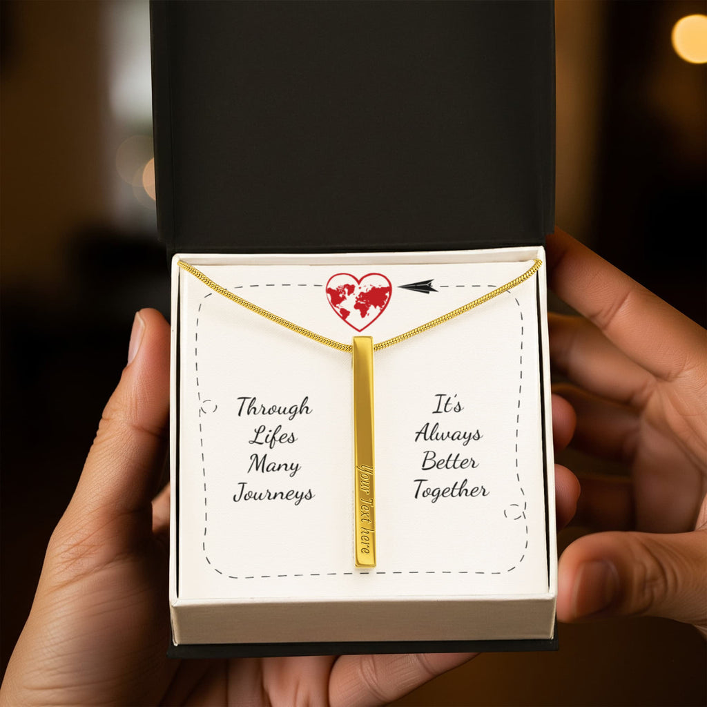 Always Better Together 4-Sided Engraved Stick Necklace