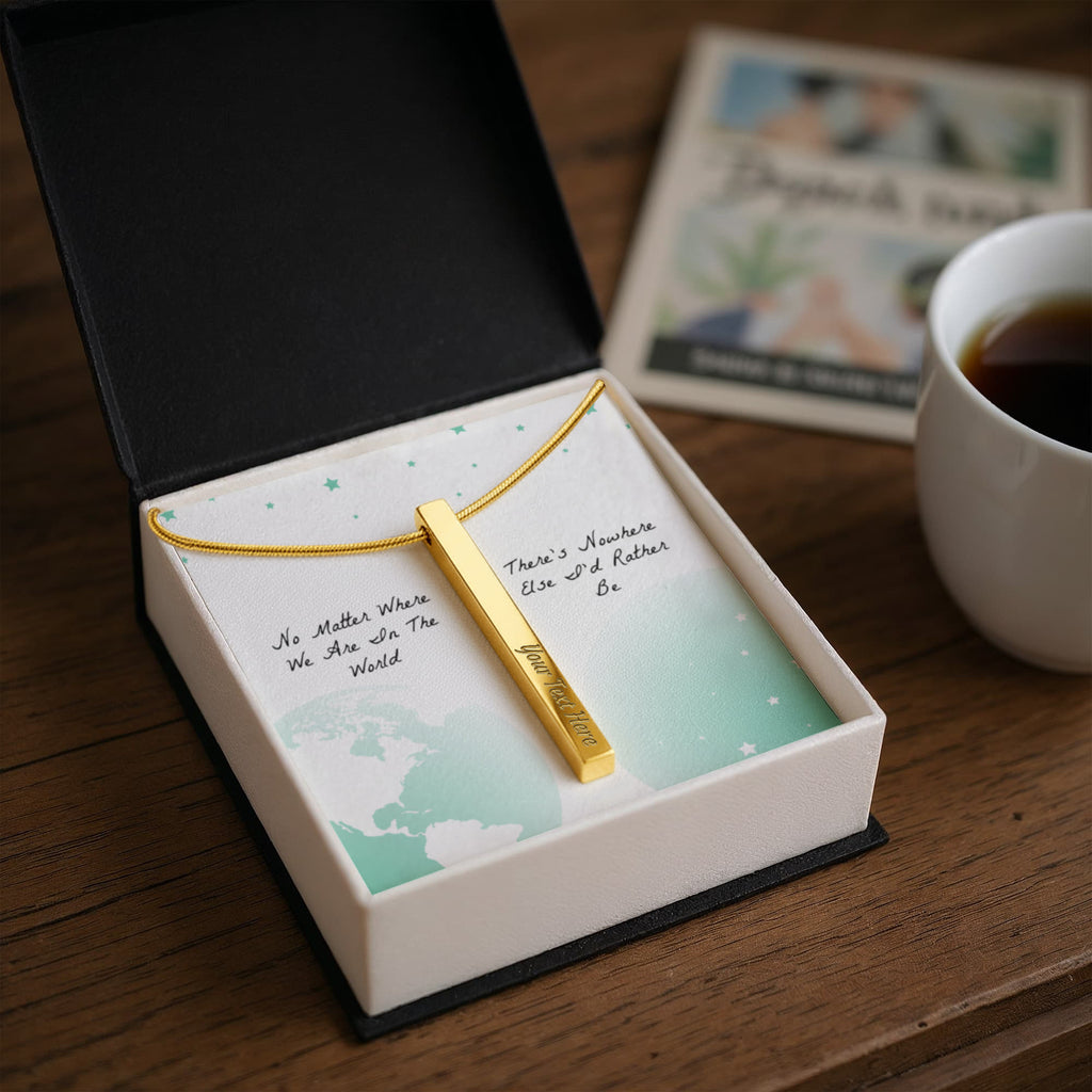 There’s Nowhere I’d Rather Be 4-Sided Engraved Stick Necklace