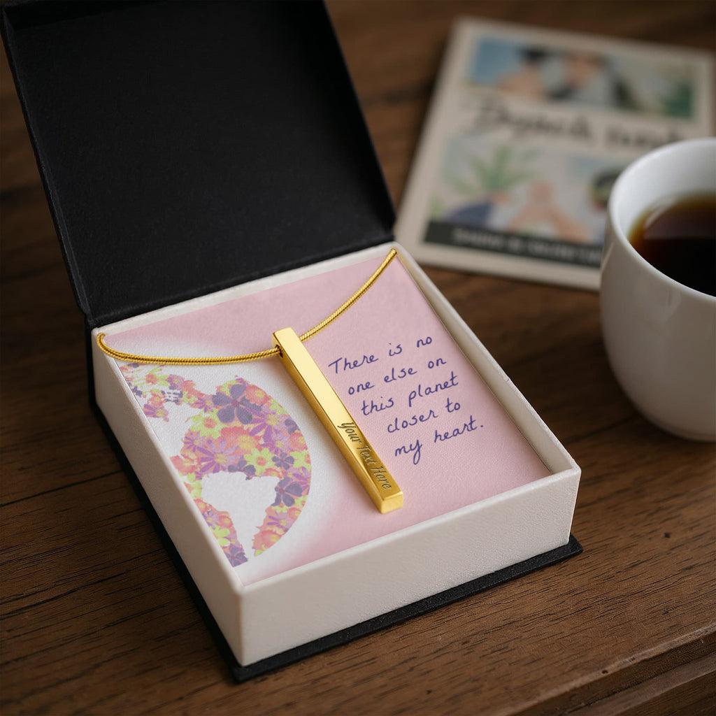 Closer to My Heart 4-Sided Engraved Stick Necklace