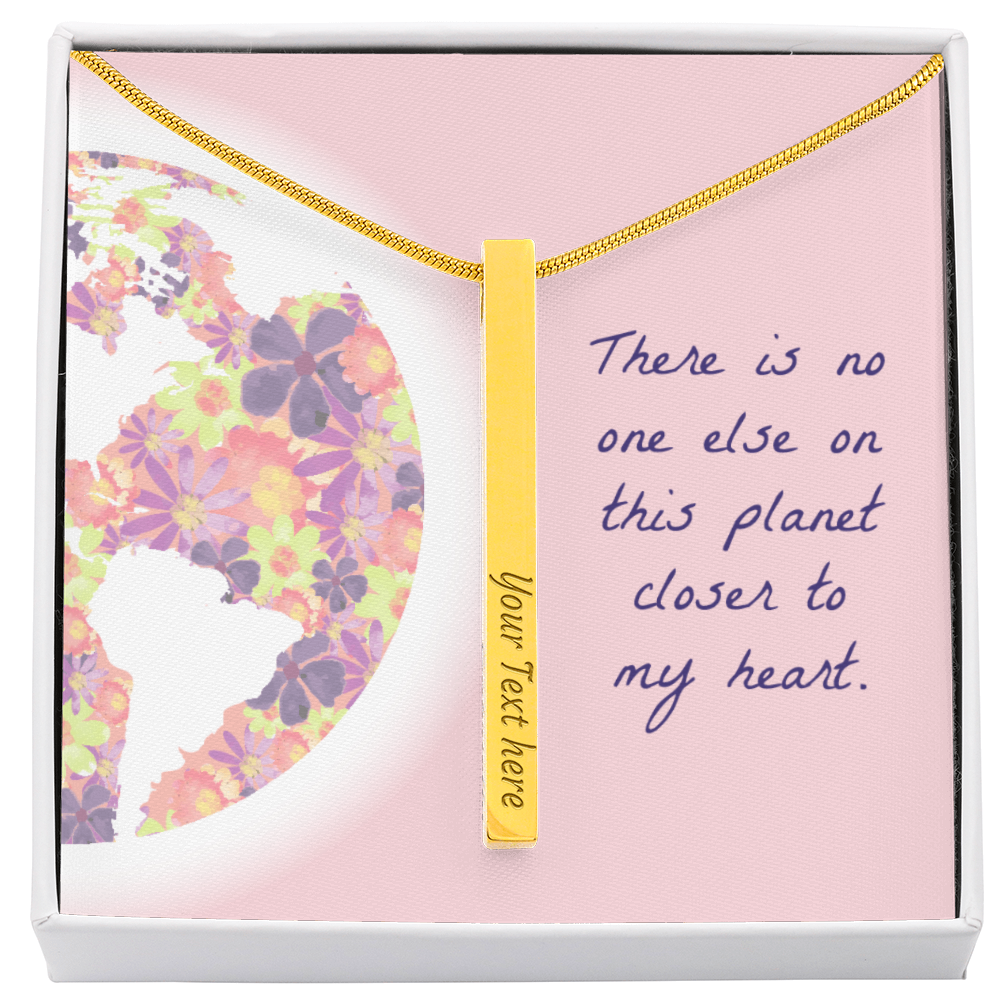 Closer to My Heart 4-Sided Engraved Stick Necklace