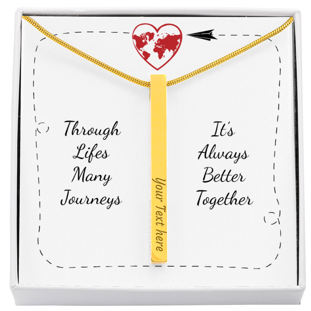 Always Better Together 4-Sided Engraved Stick Necklace
