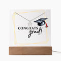 Congrats Grad Keepsake Acrylic & Graduation Cap Name Necklace Bundle