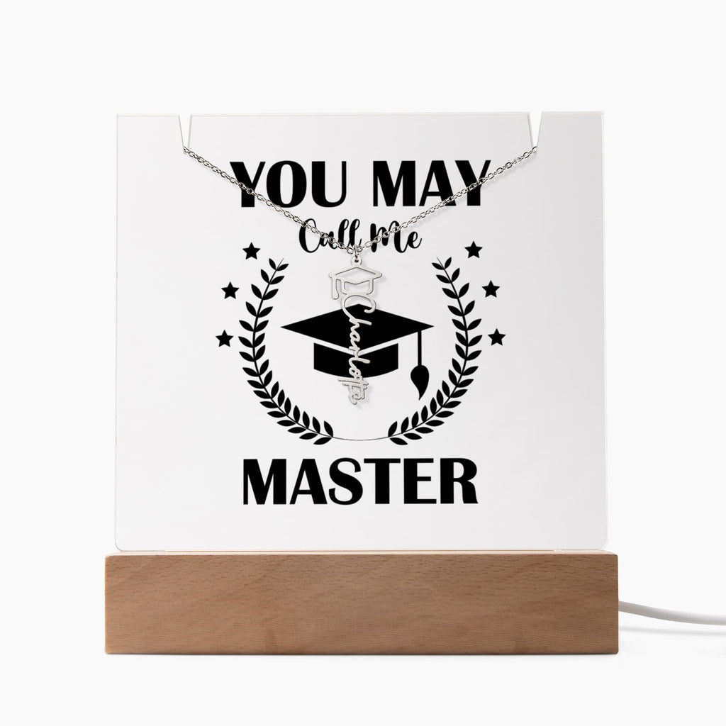 Keepsake Acrylic with Graduation Cap Name Necklace Bundle