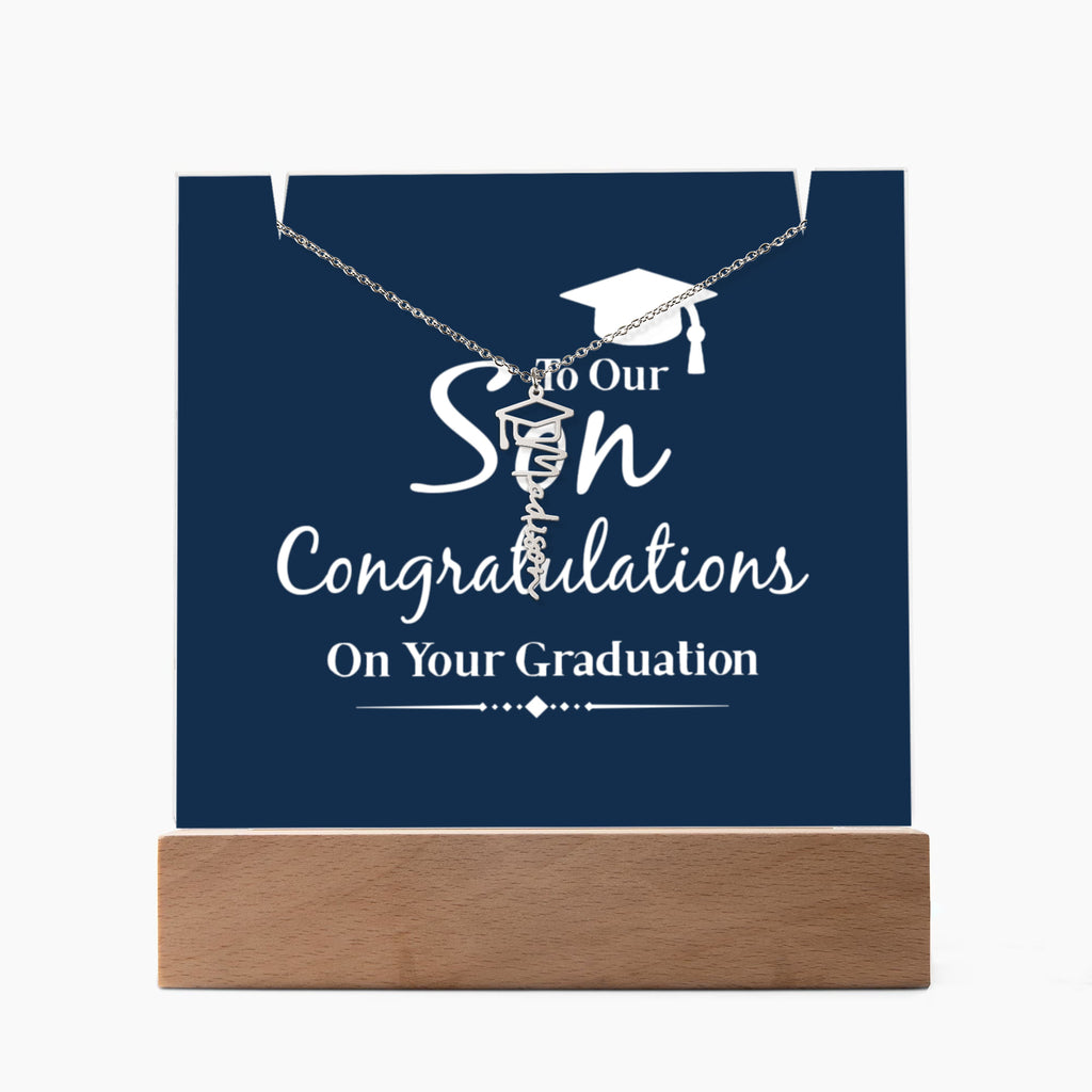 Keepsake Acrylic with Graduation Cap Name Necklace Bundle