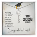 Graduation Cap Name Necklace