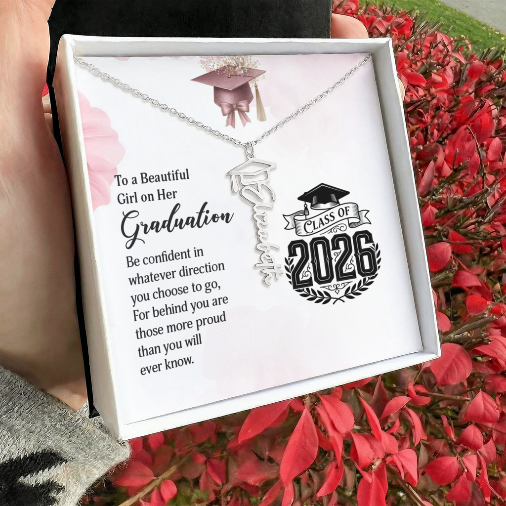 Graduation Cap Name Necklace