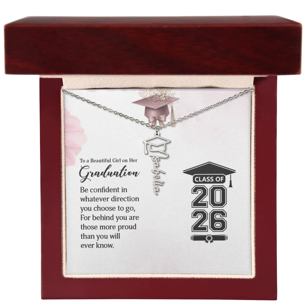 Graduation Cap Name Necklace