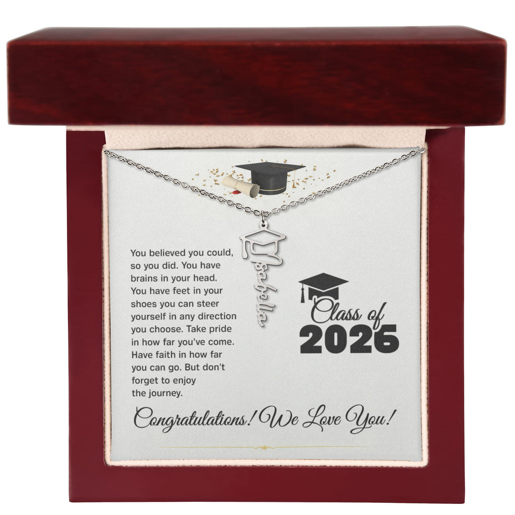 Graduation Cap Name Necklace