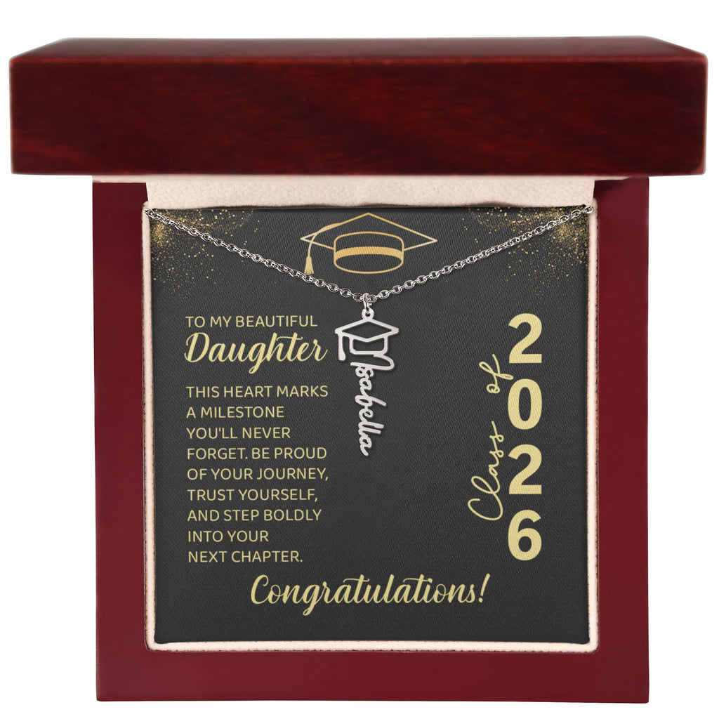 Graduation Cap Name Necklace