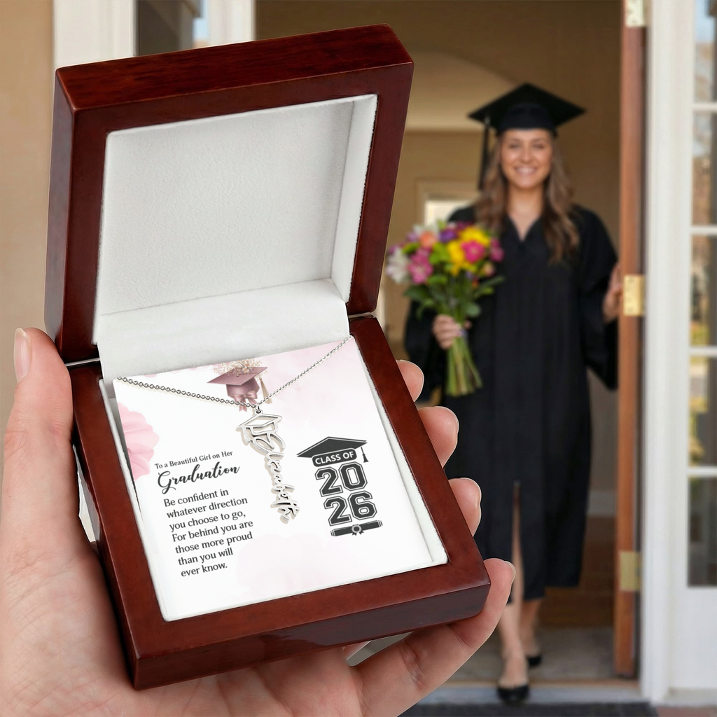 Graduation Cap Name Necklace