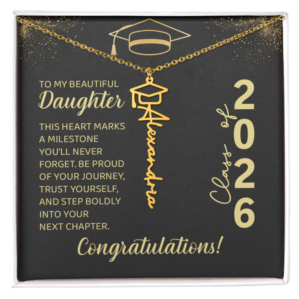 Graduation Cap Name Necklace