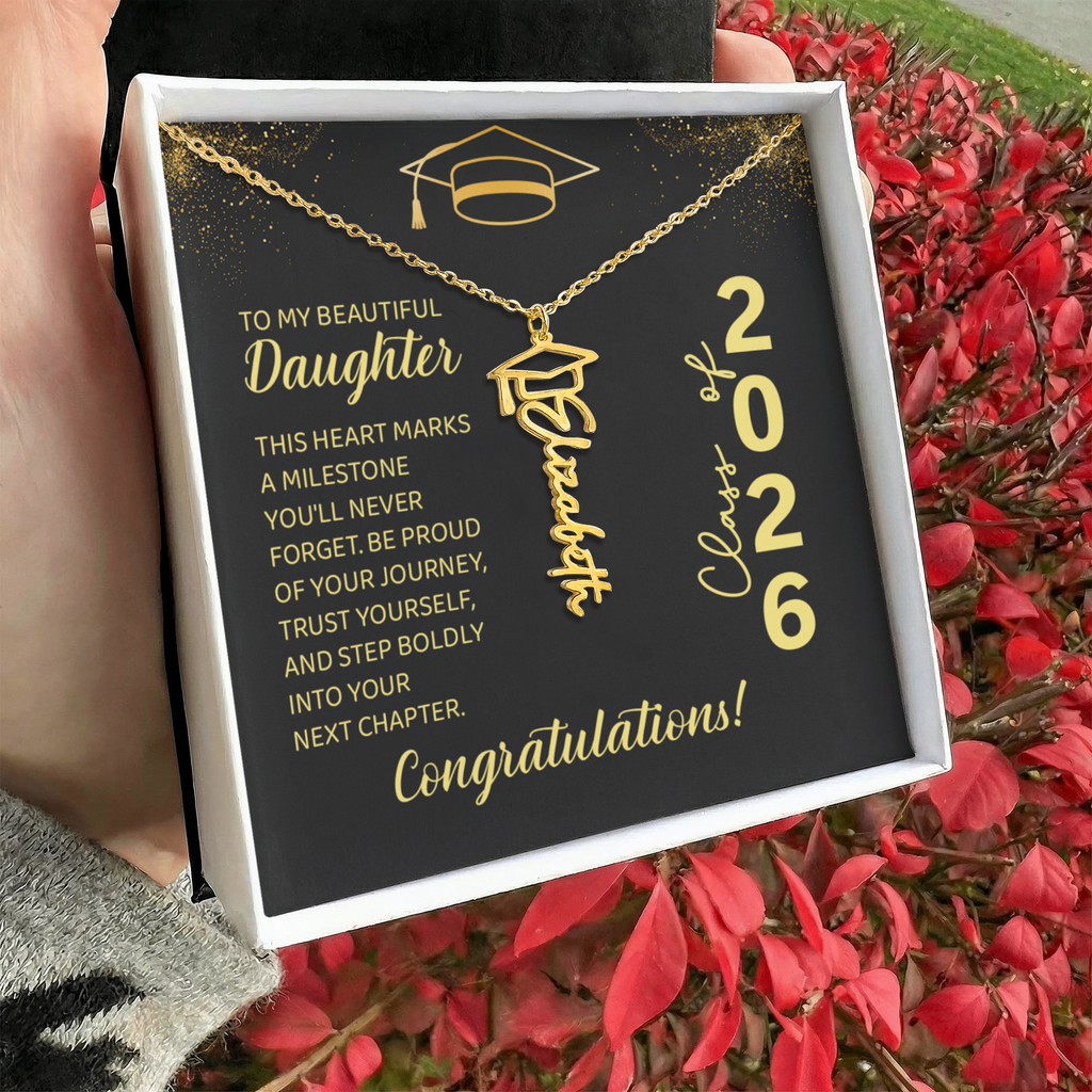 Graduation Cap Name Necklace