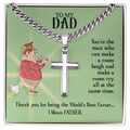 World's Best Farter I Mean Father Artisan Cross Cuban Link Chain