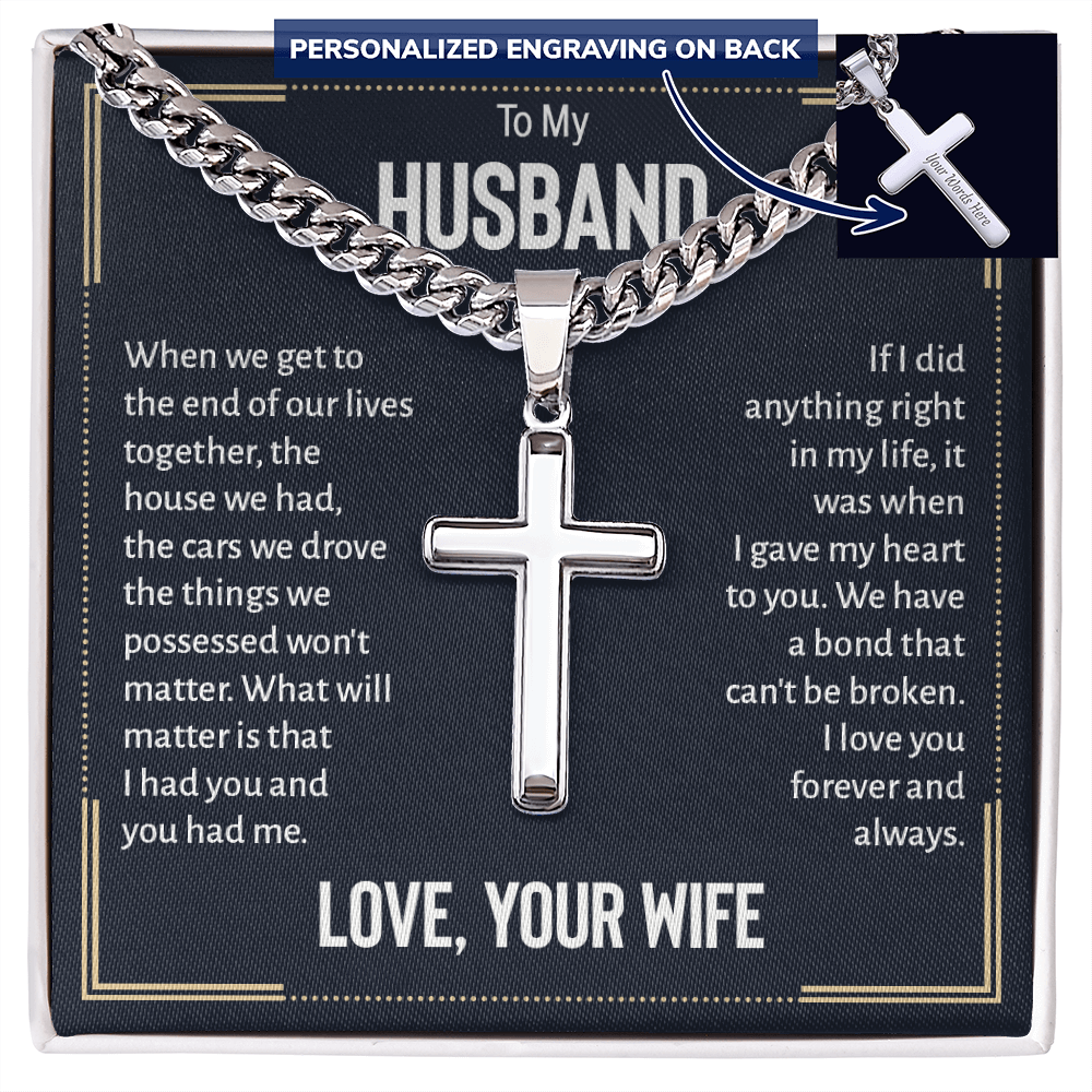 Personalized Cross - Cuban Link Chain