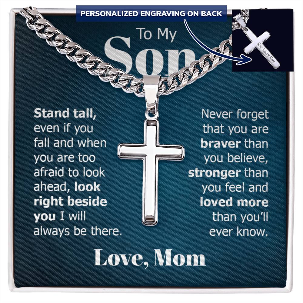 Personalized Cross - Cuban Link Chain