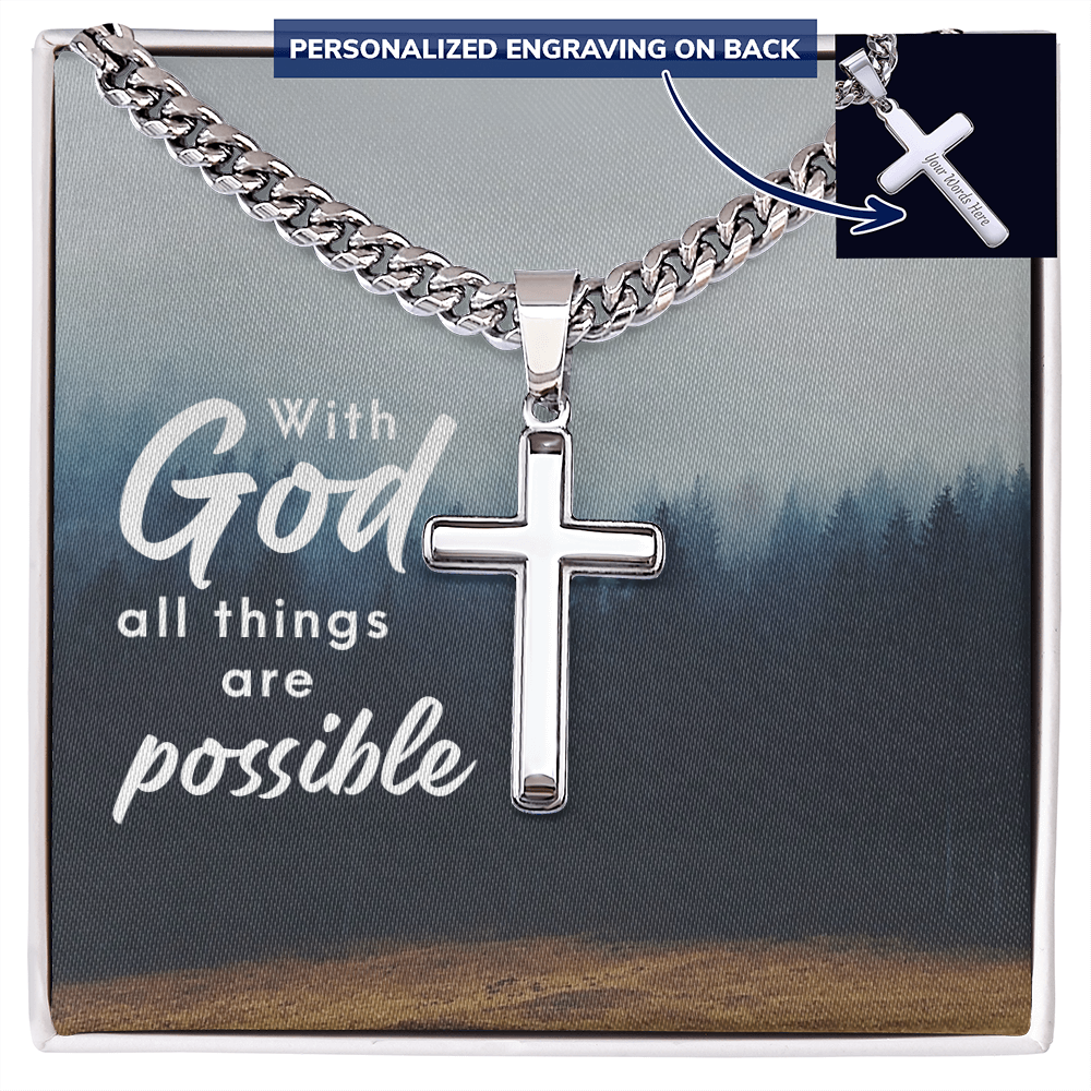 Personalized Cross - Cuban Link Chain