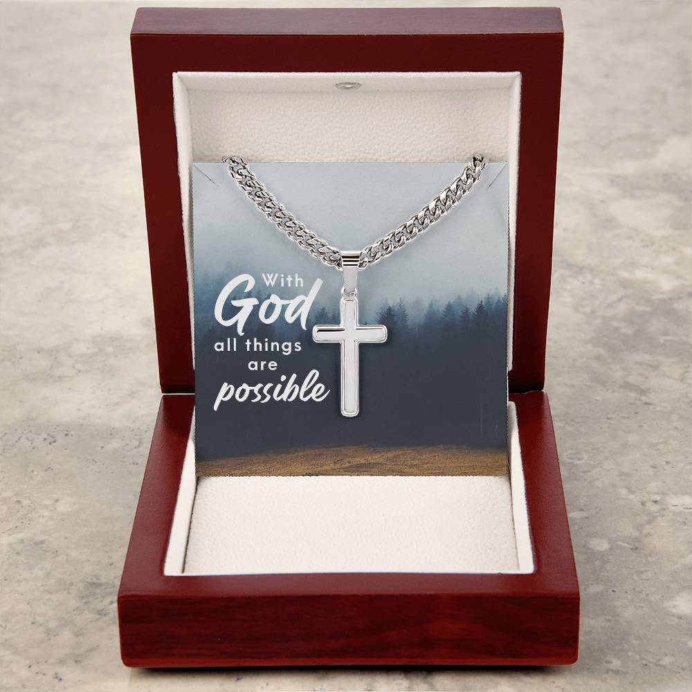 Personalized Cross - Cuban Link Chain