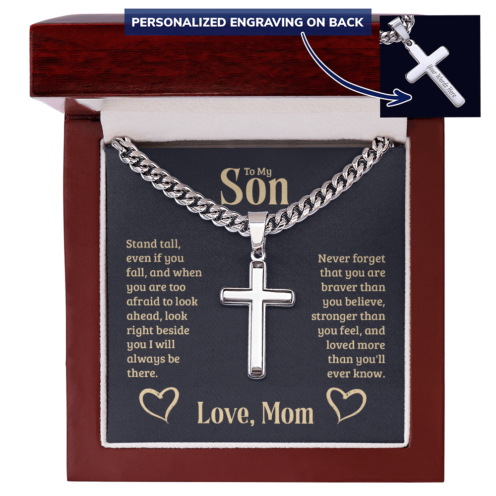 Personalized Cross - Cuban Link Chain