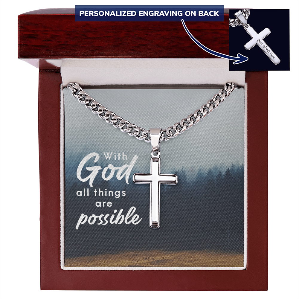 Personalized Cross - Cuban Link Chain