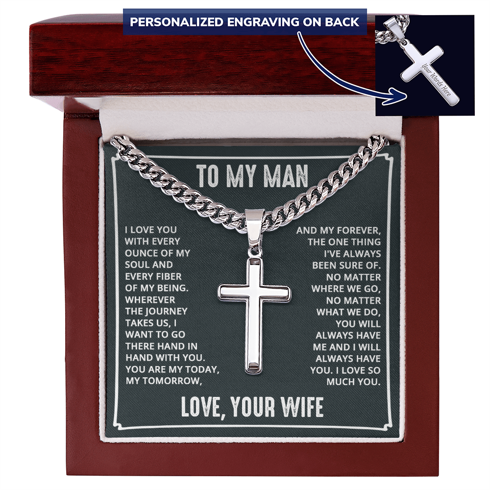 Personalized Cross - Cuban Link Chain
