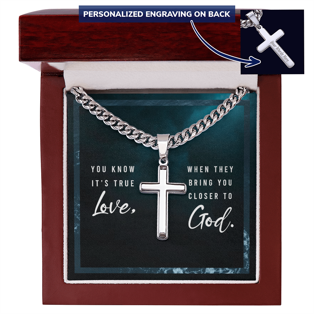Personalized Cross - Cuban Link Chain