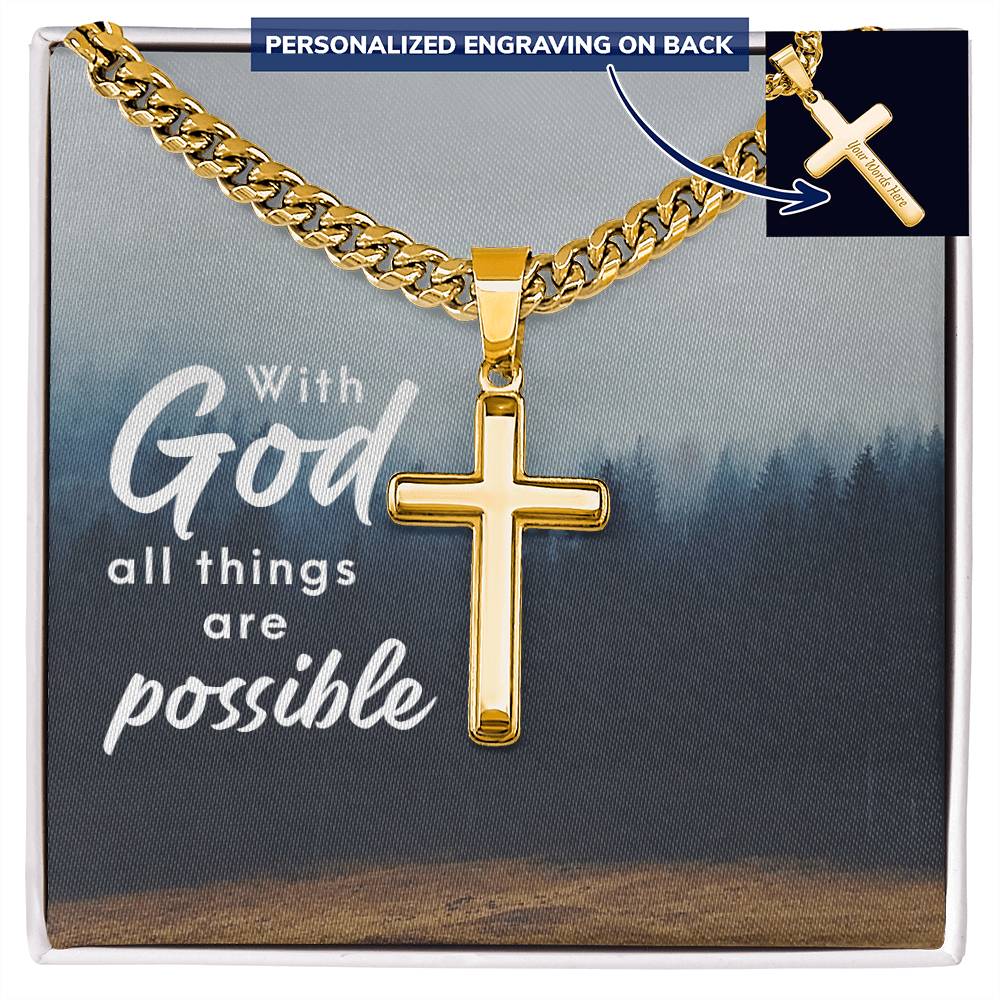 Personalized Cross - Cuban Link Chain