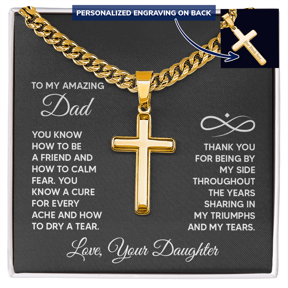 Personalized Cross - Cuban Link Chain