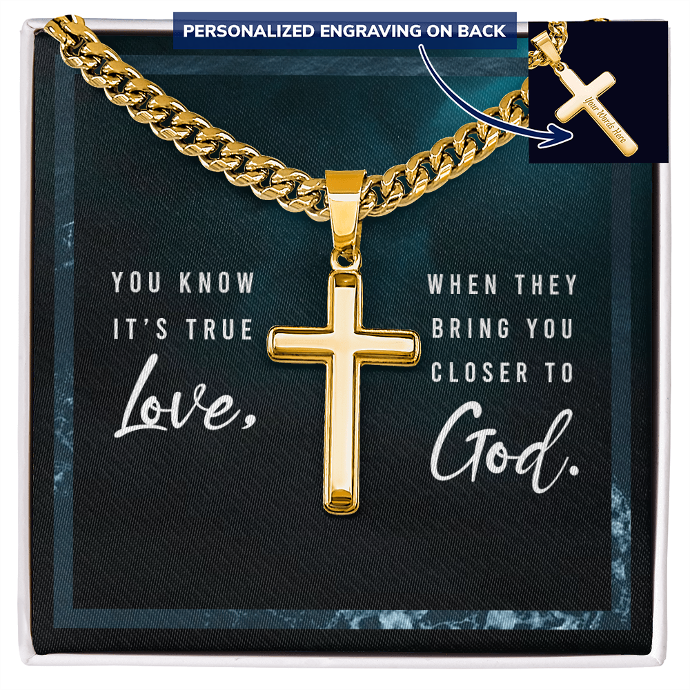 Personalized Cross - Cuban Link Chain