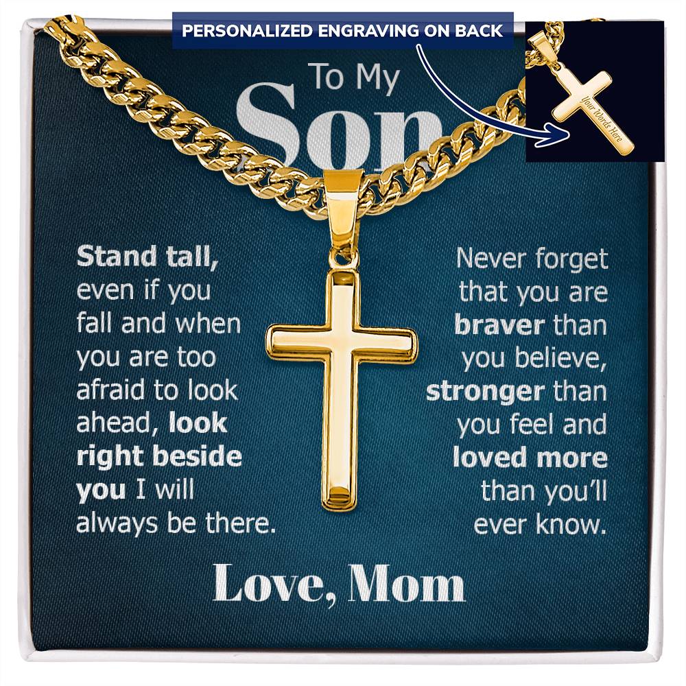 Personalized Cross - Cuban Link Chain