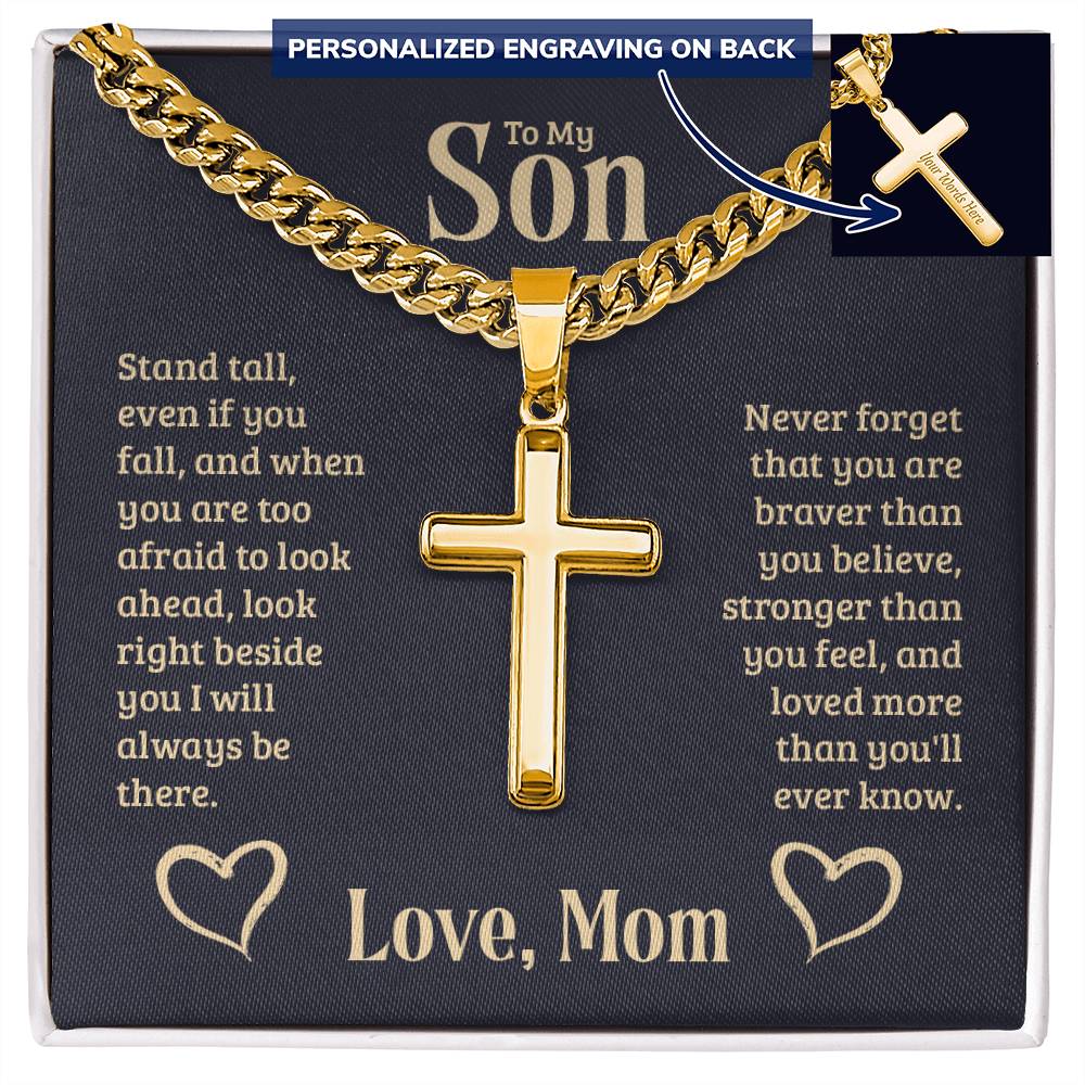 Personalized Cross - Cuban Link Chain