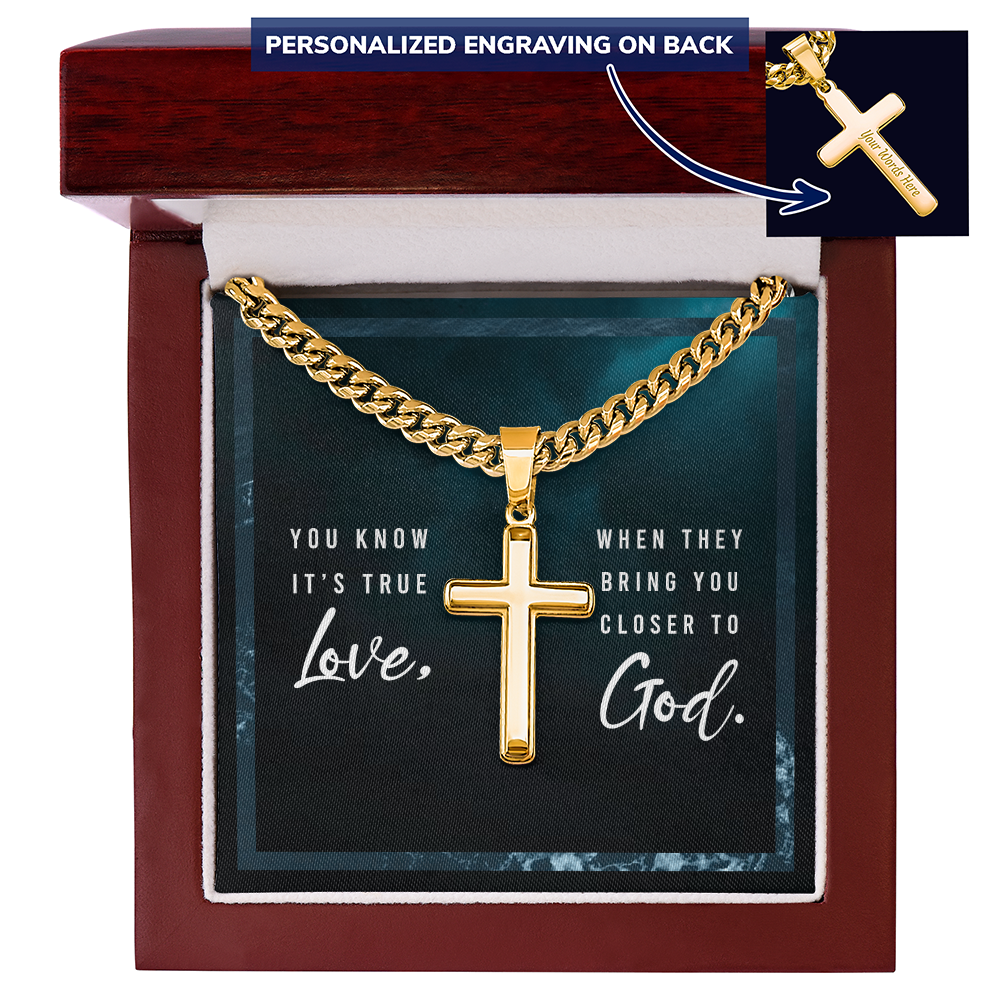 Personalized Cross - Cuban Link Chain