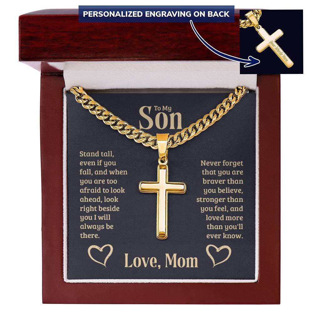 Personalized Cross - Cuban Link Chain
