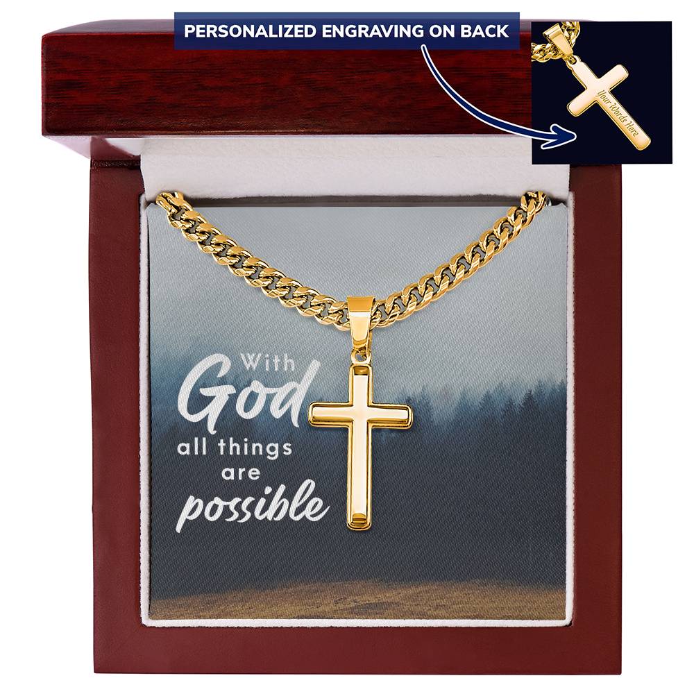 Personalized Cross - Cuban Link Chain