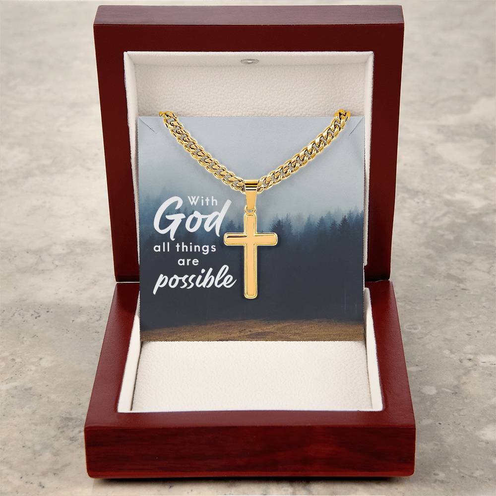 Personalized Cross - Cuban Link Chain