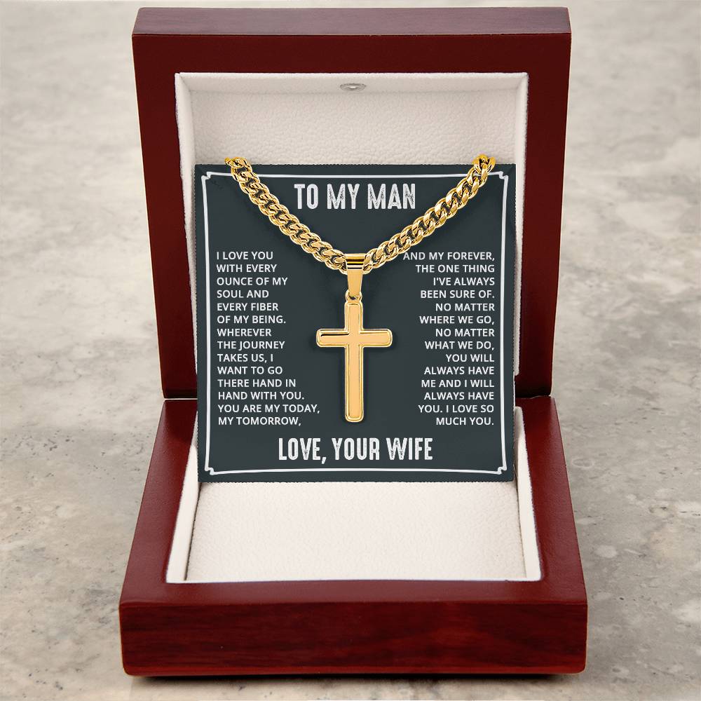 Personalized Cross - Cuban Link Chain