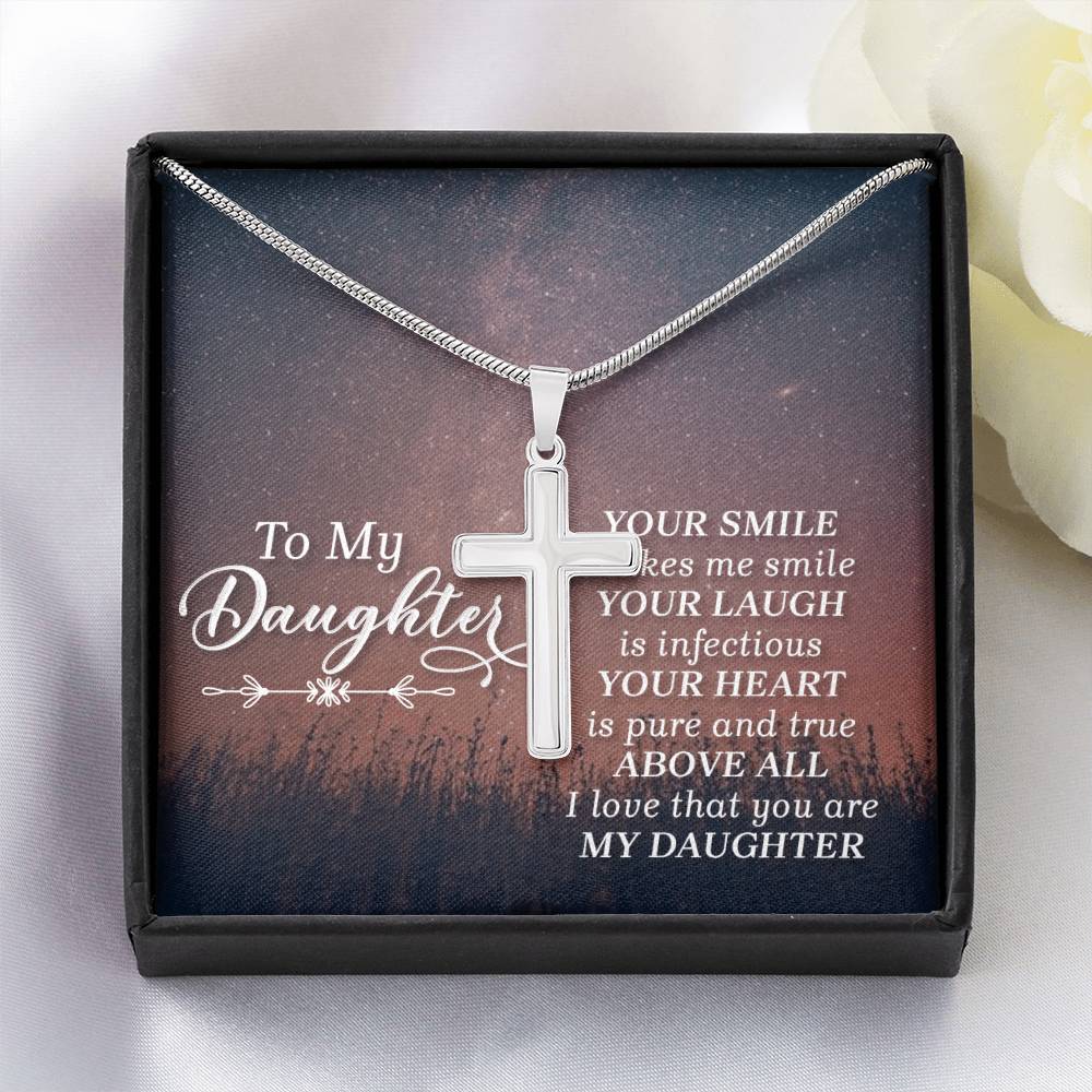 Artisan Cross Necklace - Snake Chain