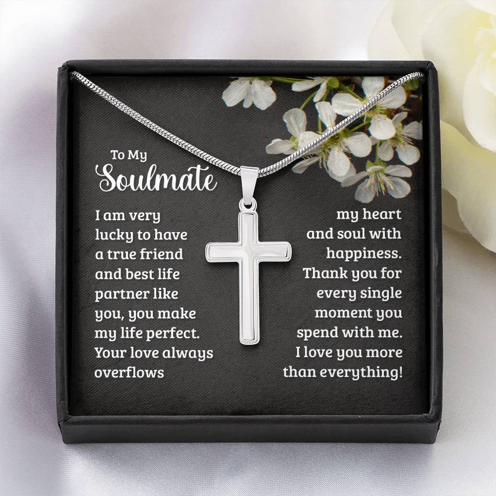 Artisan Cross Necklace - Snake Chain