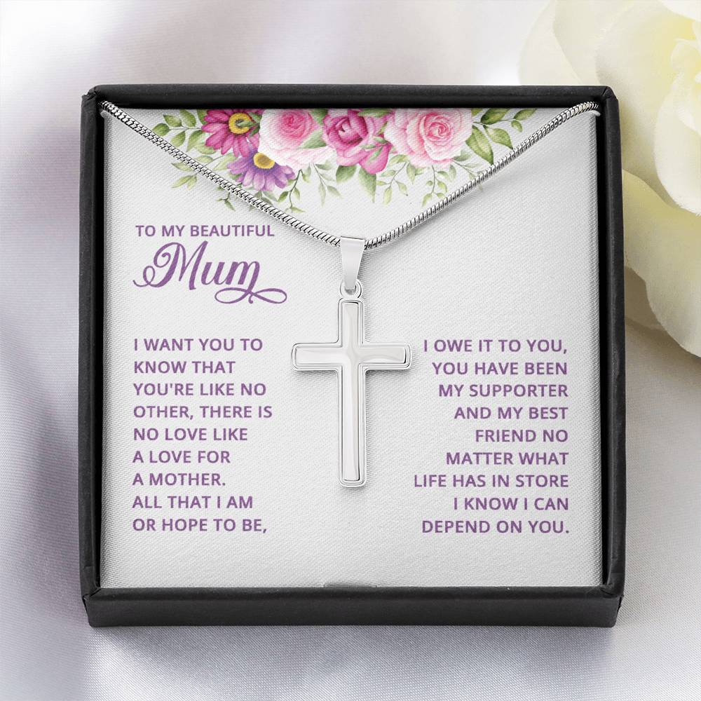 Artisan Cross Necklace - Snake Chain
