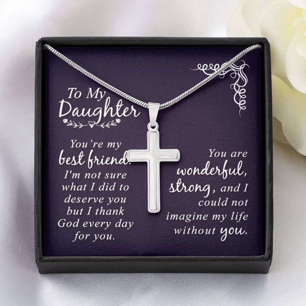 Artisan Cross Necklace - Snake Chain
