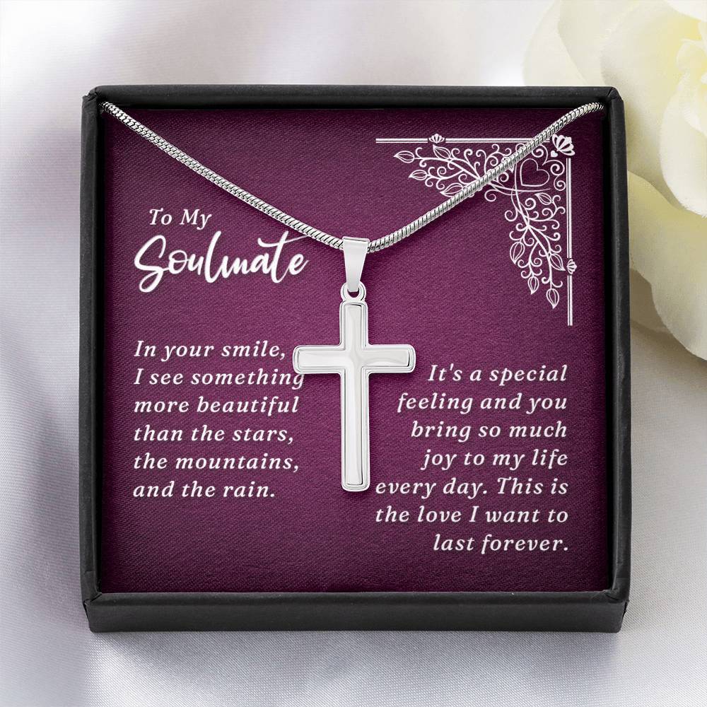 Artisan Cross Necklace - Snake Chain