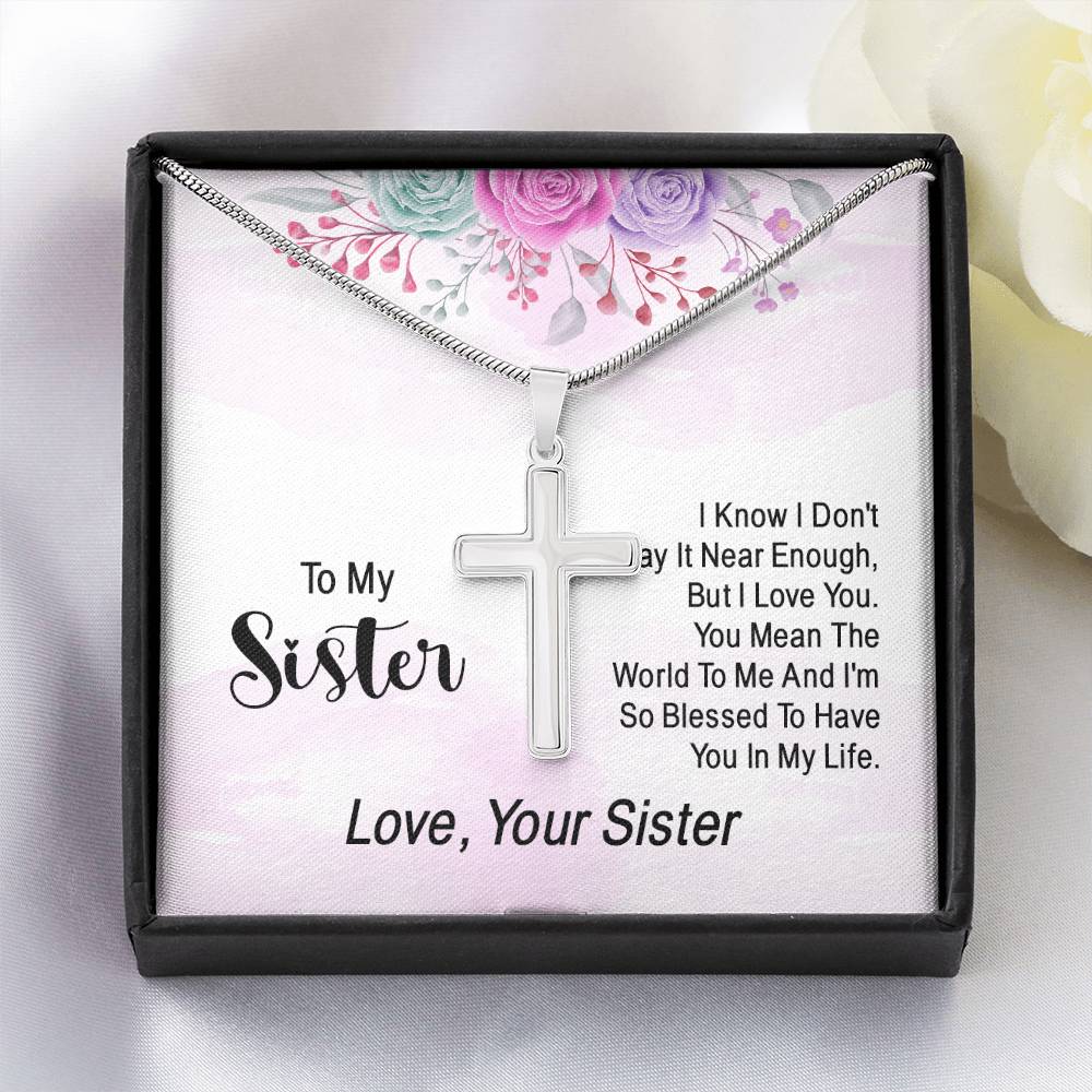 Artisan Cross Necklace - Snake Chain