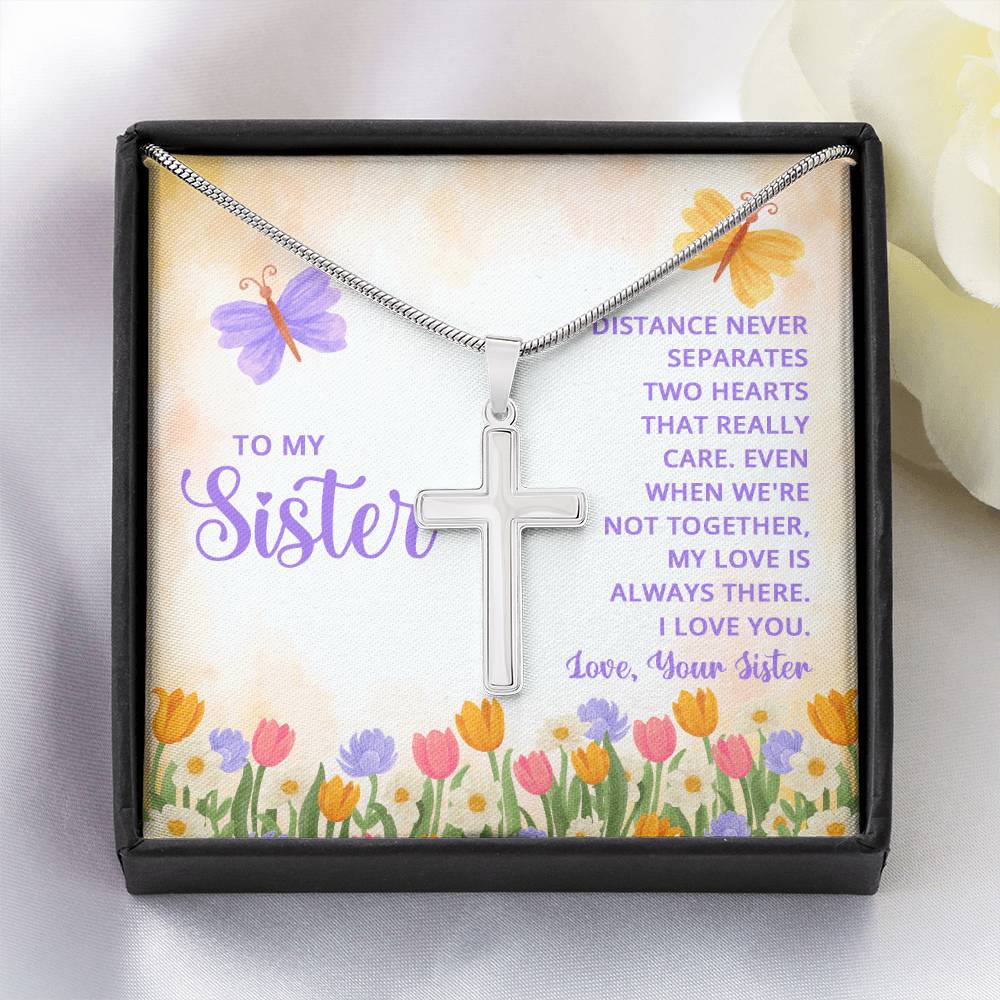 Artisan Cross Necklace - Snake Chain