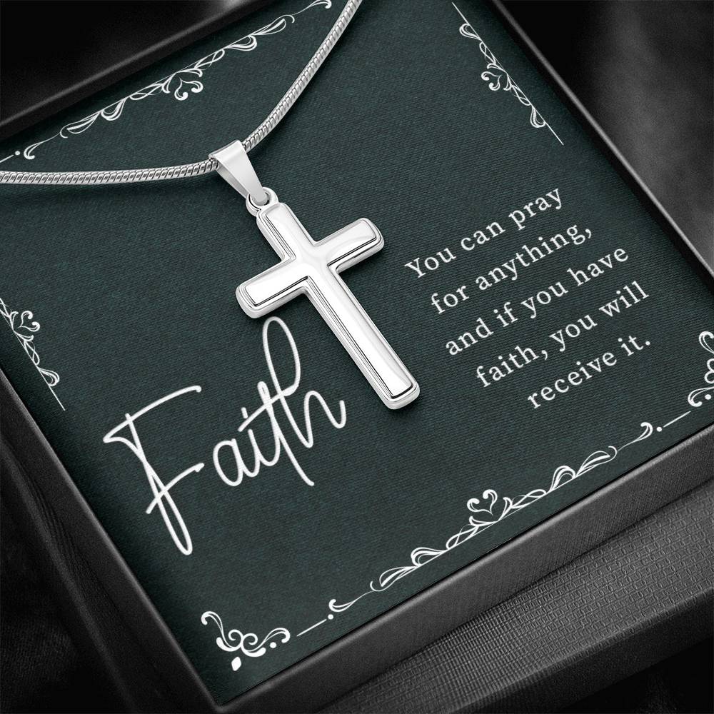 Artisan Cross Necklace - Snake Chain