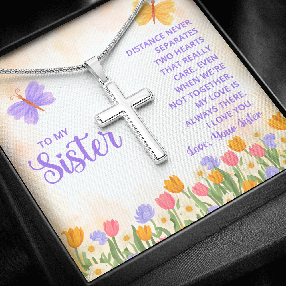 Artisan Cross Necklace - Snake Chain