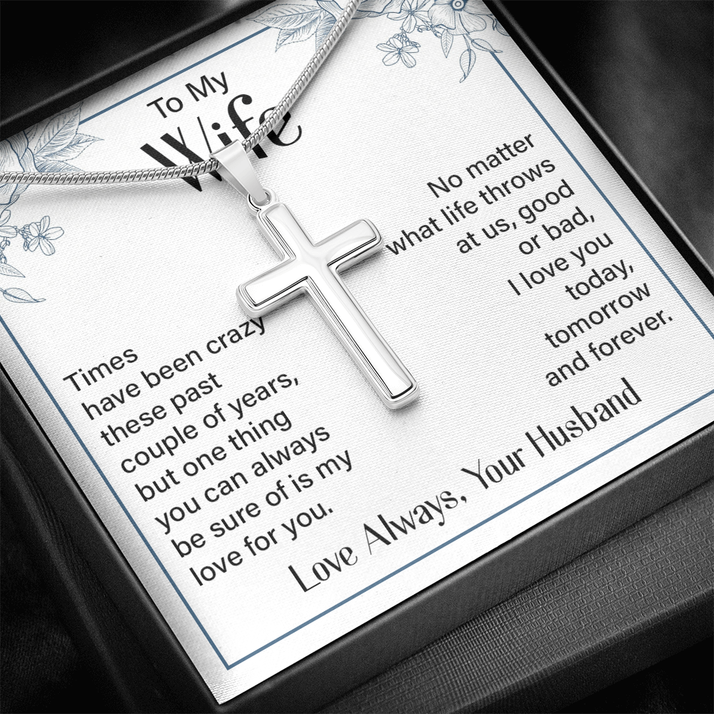 Artisan Cross Necklace - Snake Chain