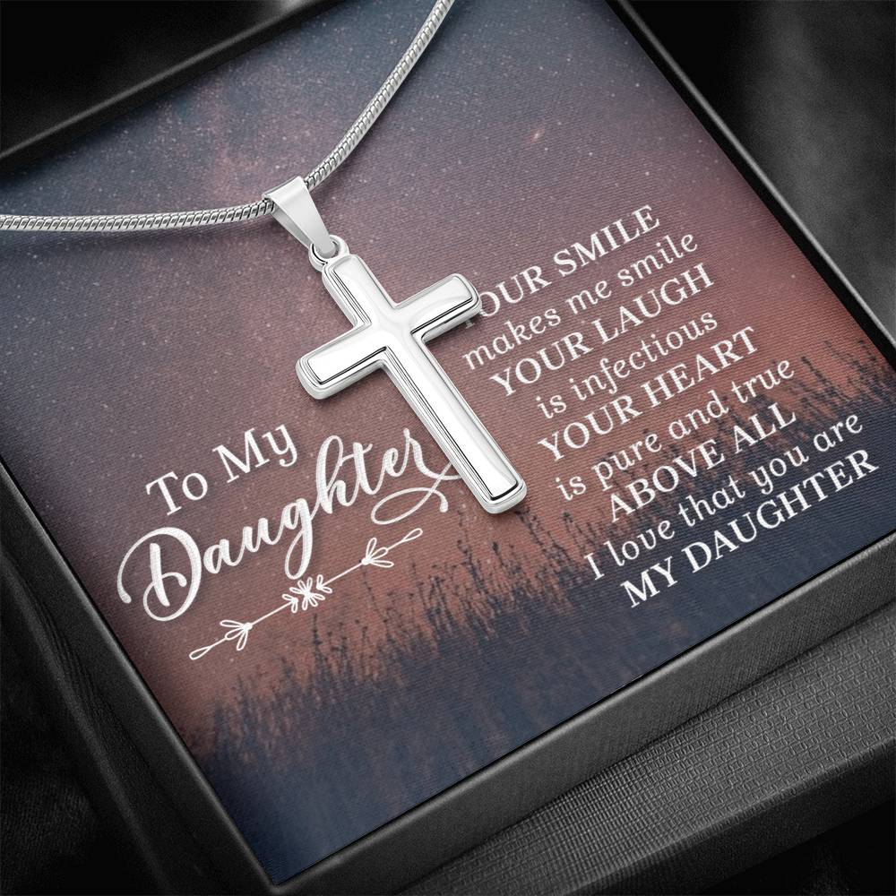 Artisan Cross Necklace - Snake Chain